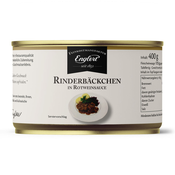 Rinderbäckchen in Rotweinsauce, 400g / Dose